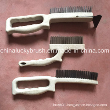 USA Oval Type White Plastic Board Steel Wire Brush (YY-526)